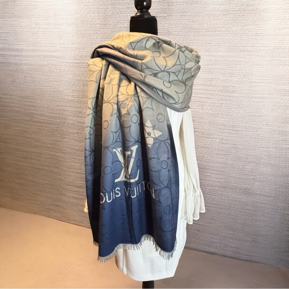 Exquisite Monogram Wrap/Scarf - Ethereal Gradient Collection - Picture 2 of 6